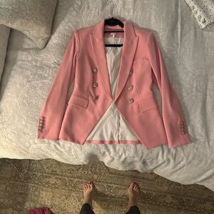 Veronica Beard Pink Double-Breasted Blazer